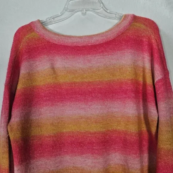 Gap Sweater L Multicolor Striped‎ Wool Blend Pullover Tunic Long Sleeve Preppy - Picture 10 of 12